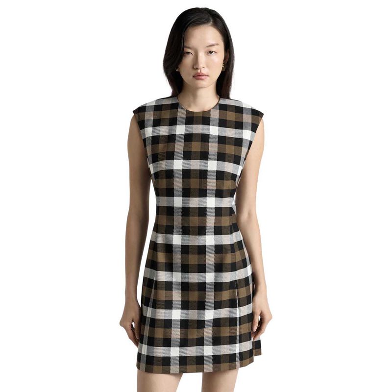 Cue Olive Check Mini Dress image number 0